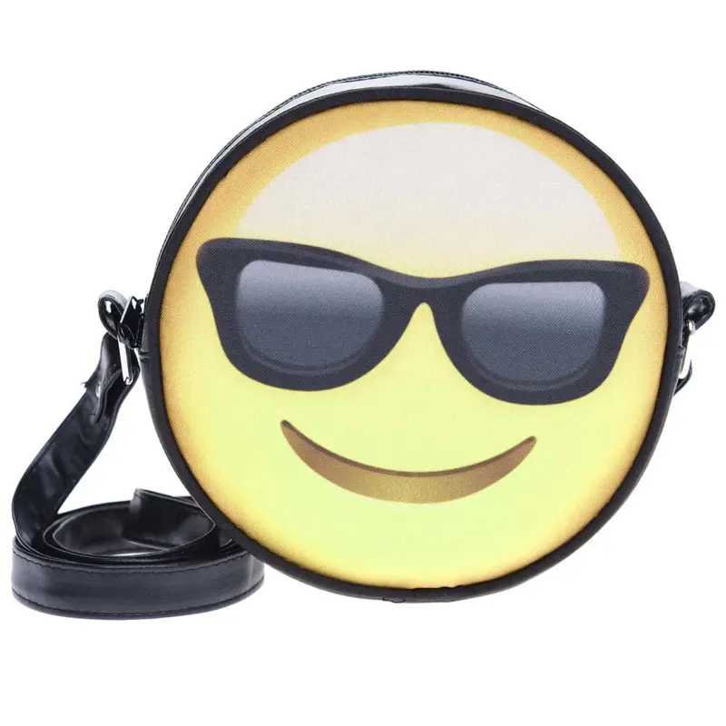 Emoji Leather Women Bags Handbag Cross Body Shoulder Messenger Bag Cute Girls Mini Bolsa 1