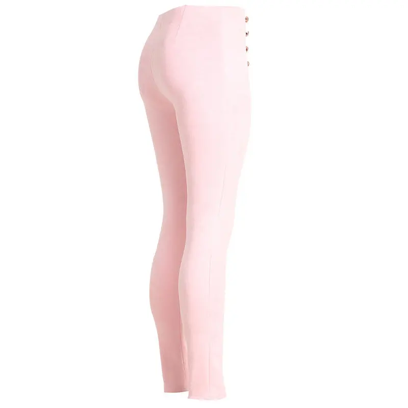England Style Double Breasted Pants Women High Waisted Faux Suede Leather Pants Pantalon Femme Side Zipper Up Trousers 7