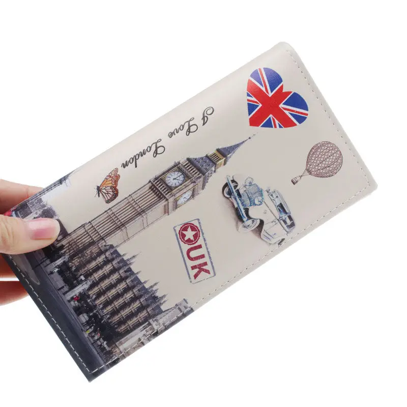 England Style Purses Women Wallet Love London British Flag Pattern Long Purse Clutch Wallet Bag Card Holder 1