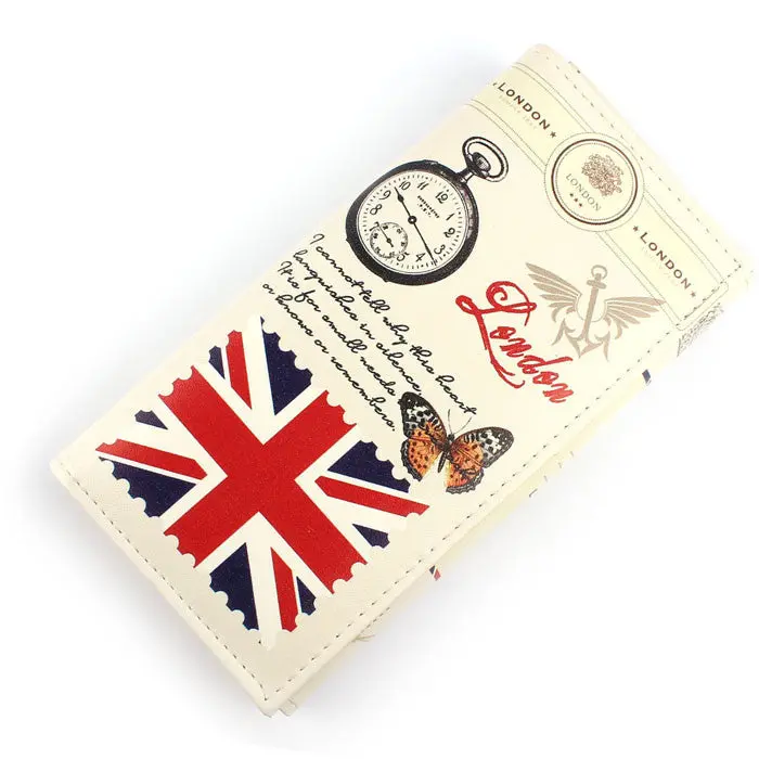England Style Purses Women Wallet Love London British Flag Pattern Long Purse Clutch Wallet Bag Card Holder 2