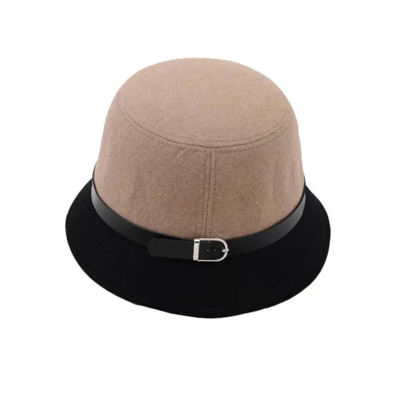 Engli Women Beach Double Color Bowknot Felt Bowler Hair Ball Fedora Hat Bowler Caps 1