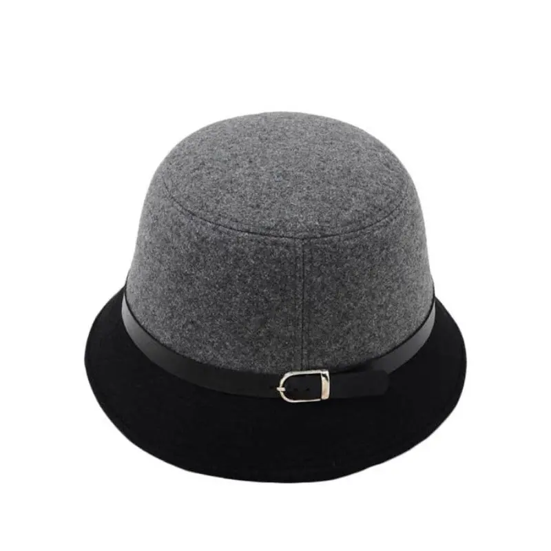 Engli Women Beach Double Color Bowknot Felt Bowler Hair Ball Fedora Hat Bowler Caps 2