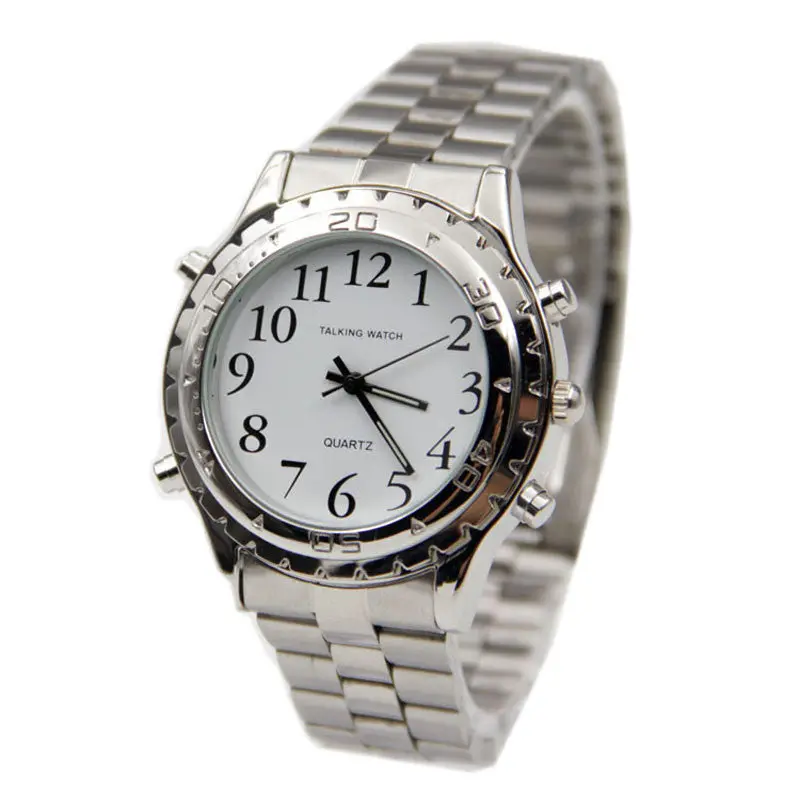 English Talking Clock For Blind Or Visually Impaired Watch Yourself Relogio Masculino Feida 1