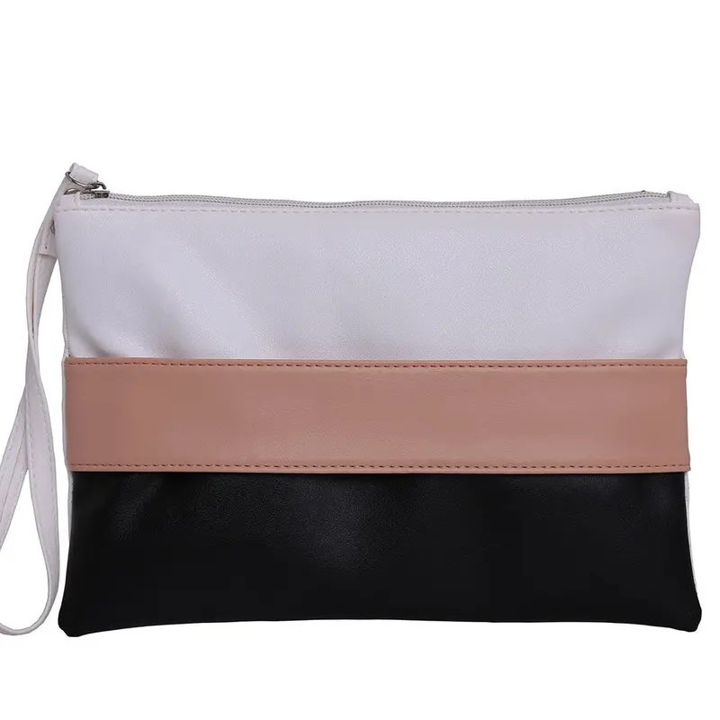 Envelope Bags Handbags Women Famous S Stitching Hit Color Stripe Clutch Bag Pu Leather Bolsos Femenina 6