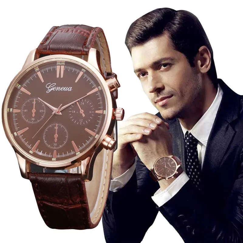 Erkek Kol Saati Relogio Feminino Famous Retro Design Leather Band Analog Alloy Quartz Watch Men's Watch Feida 2