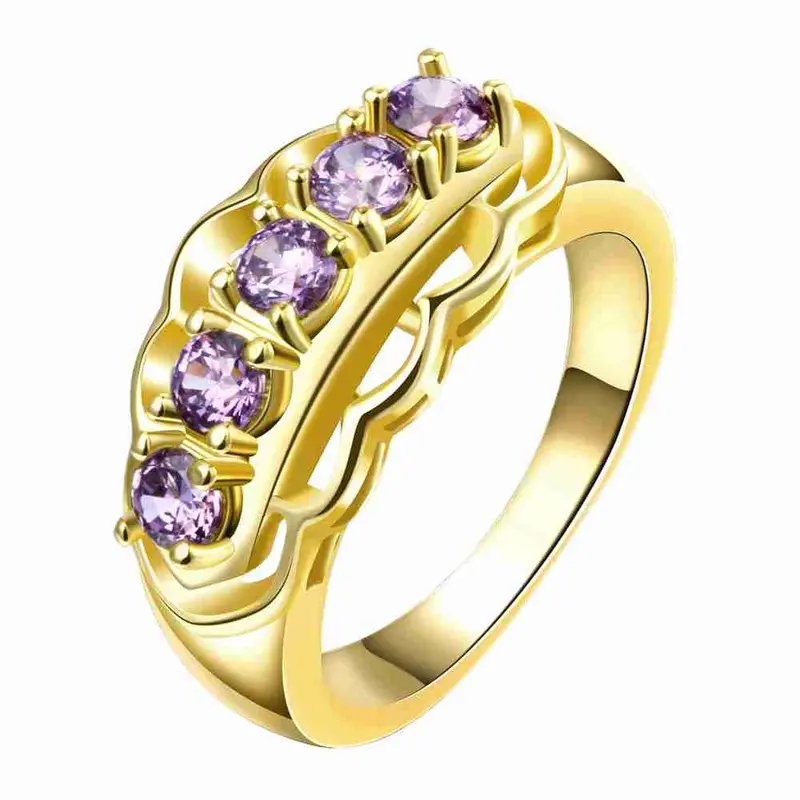 Est 18K Gold Plating Rings Lace Inlay Crystal Opal Love 2