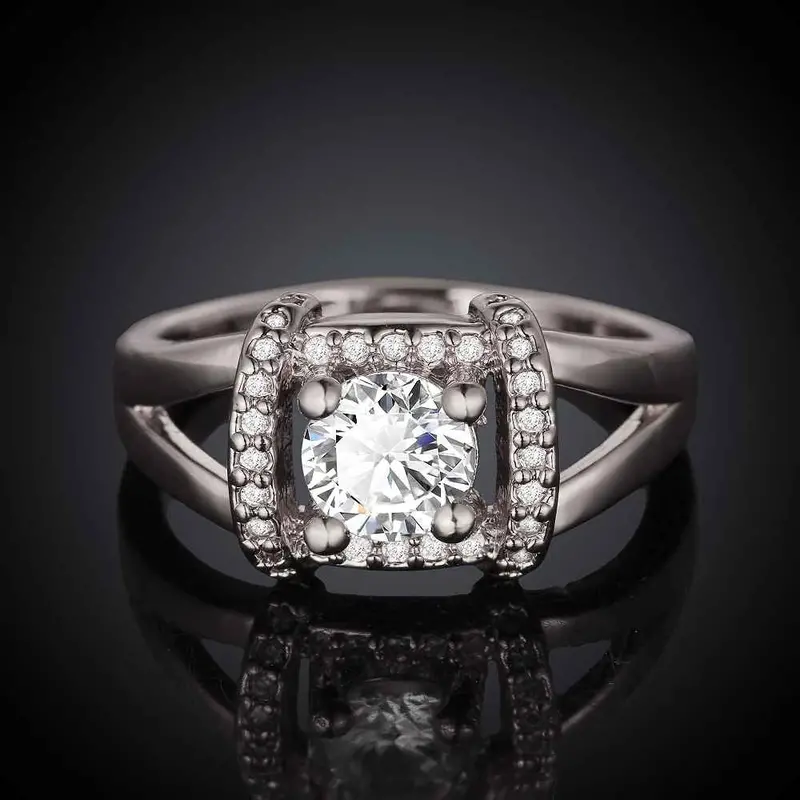 Est 18K Real Gold Plated Ring Insets Square Bague Floating Charms Skgr 46 3