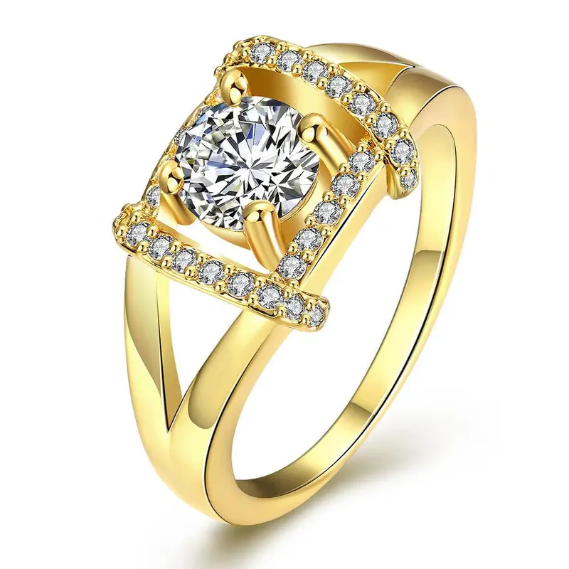 Est 18K Real Gold Plated Ring Insets Square Bague Floating Charms Skgr 46 4