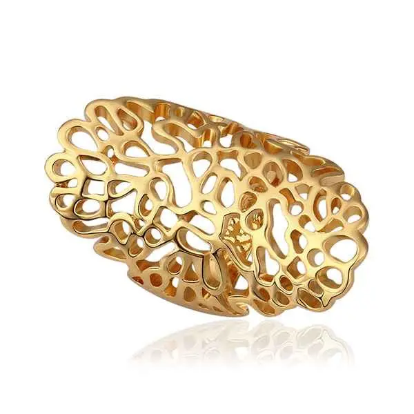 Est 18K Real Gold Plated Rings Yellow Mesh Ring Men S In Euros194 1