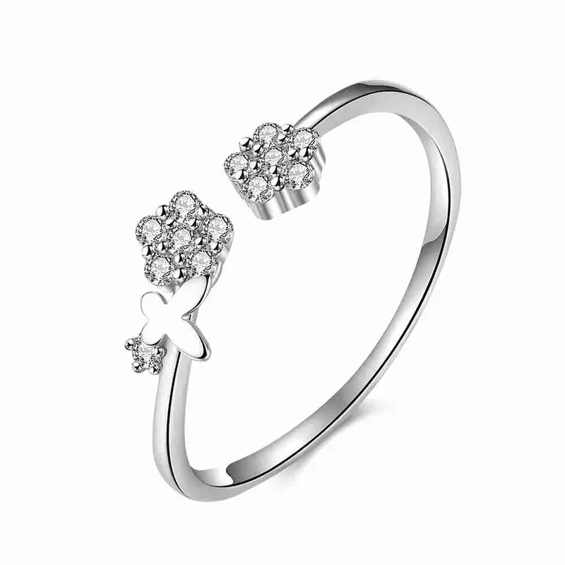 Est 925 Sterling Silver Engagement Rings Flowers Opposition Anel Masculino Jewellery138 1