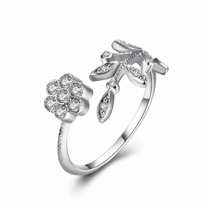 Est 925 Sterling Silver Engagement Rings Flowers Opposition Anel Masculino Jewellery138 3