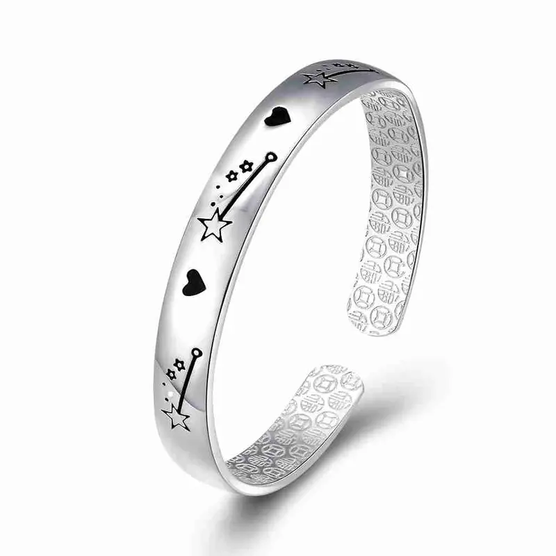 Est 925 Sterling Silver Friendship Bangle Drip Meteor Women Bracelet Bijoux Hbb 79 1