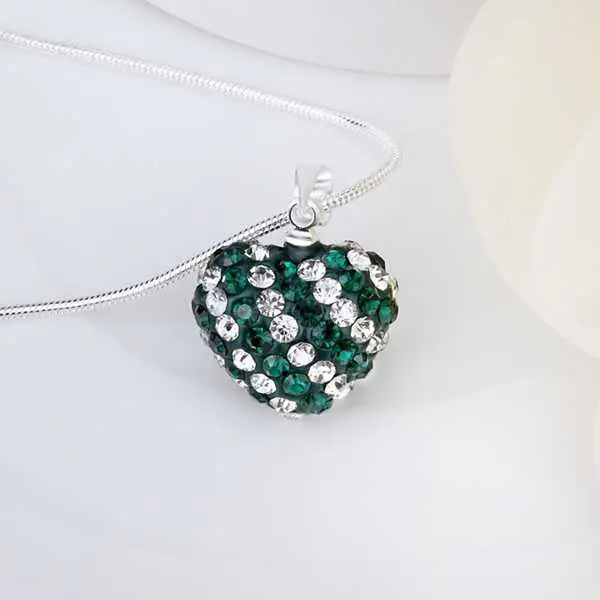 Est African Beads Necklaces & Pendants Silver Heart Crystal Lo Collares Elegant 2