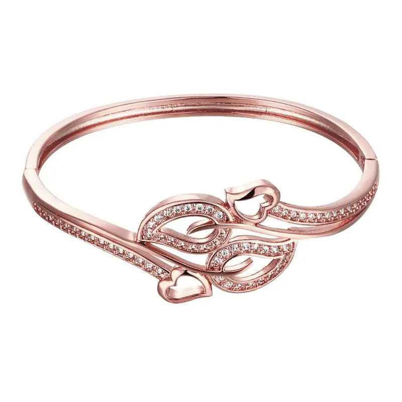 Est Austrian Crystal Bangles Large Flower Phase Women Wedding Bracelet Horloge Hbz 9 4