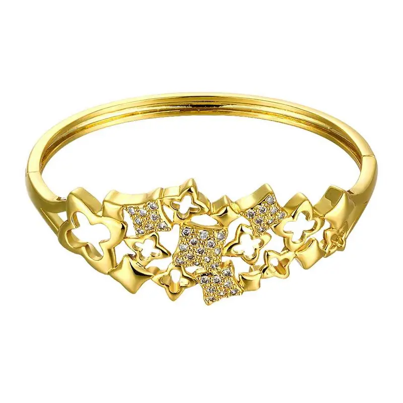 Est Austrian Crystal Bangles Large Flower Phase Women Wedding Bracelet Horloge Hbz 9 5