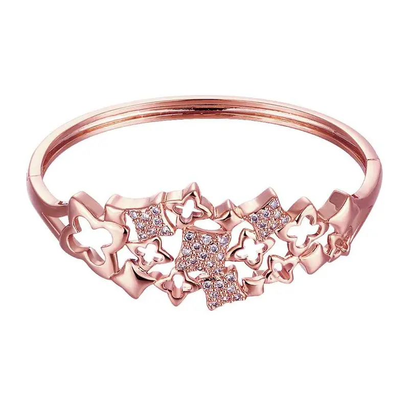 Est Austrian Crystal Bangles Large Flower Phase Women Wedding Bracelet Horloge Hbz 9 6