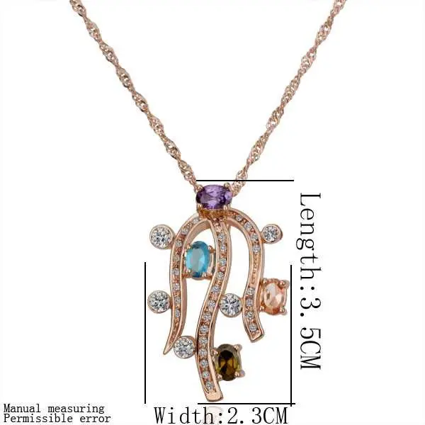 Est Austrian Crystal Pendants Flower Plants Collares Mujer Jewelry European Style 1
