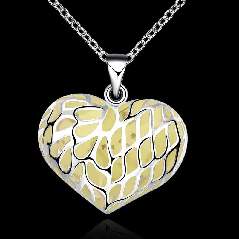 Est Glowing In The Dark Necklace Vertical Heart Multi-Layer Necklaces Hand Madeball Luyn 64 1
