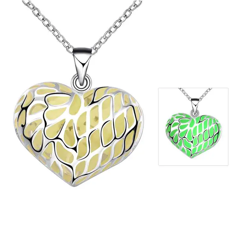 Est Glowing In The Dark Necklace Vertical Heart Multi-Layer Necklaces Hand Madeball Luyn 64 2