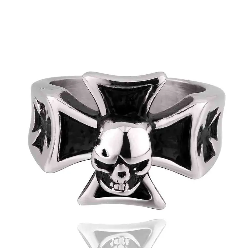 Est Maya Stainless Steel Ring Skull Cross Anel Ruby Jewelry Mayar 11 1
