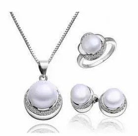 Est Platinum Plate Crystal Jewelry Set Orange Necklace+Earrings African Jewelry Set 57 2