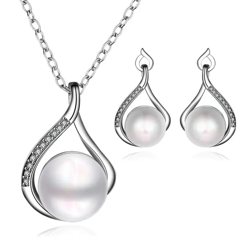 Est Platinum Plate Crystal Jewelry Set Orange Necklace+Earrings African Jewelry Set 57 6