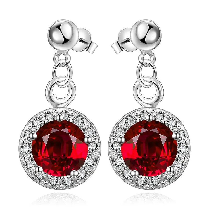 Est Silver Earings Inlaid Blue Stone Drop Cufflinks Bijoux 5 2