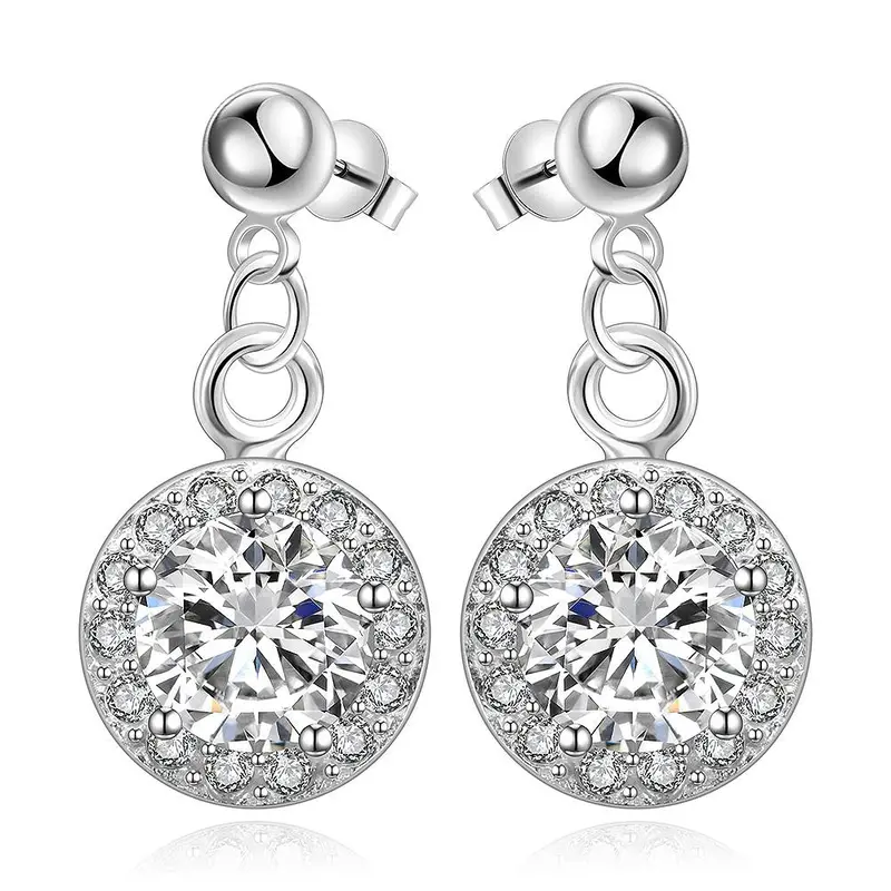 Est Silver Earings Inlaid Blue Stone Drop Cufflinks Bijoux 5 4