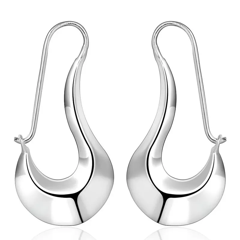 Est Silver Earings Jewelry Flat Gloss Drop Brinco Sport 338 1