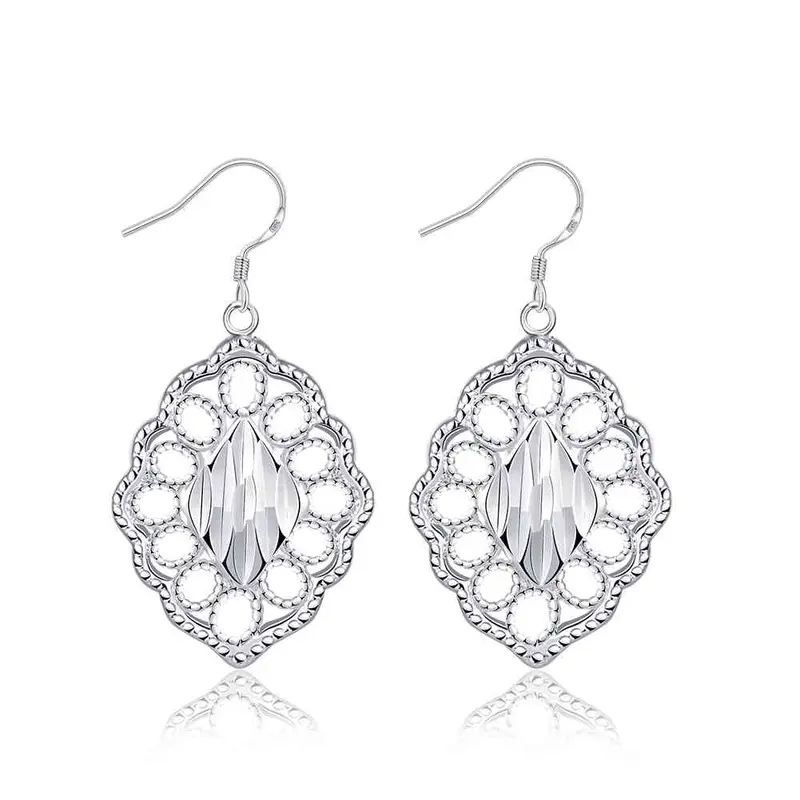 Est Silver Earings Lozenge Drop Orecchini 678 1