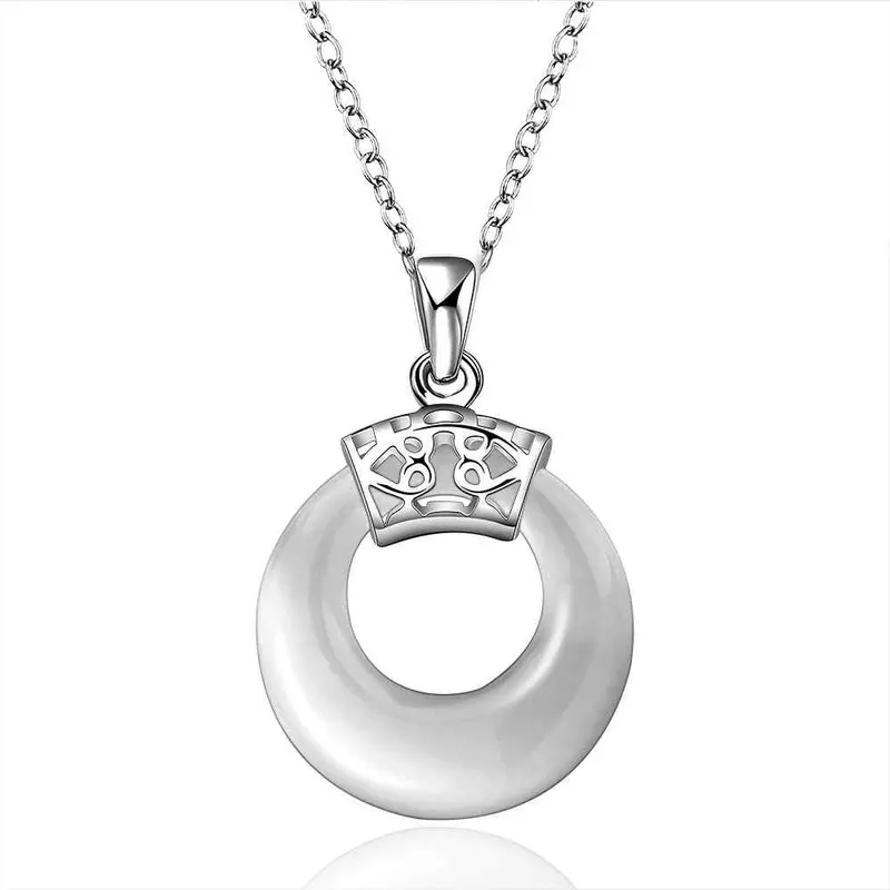 Est Silver Pendants Circle Round Zircon Opal Perfume Women Hand Madeball 678 1
