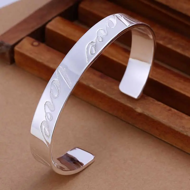 Est Silver Plated Bangles Love Women Pulseras Bijouterie Smtb 14 1