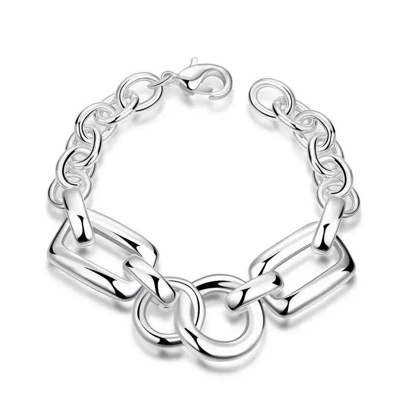 Est Silver Plated Bracelet Men Multi Loop Anchor Hand Madeball464 1