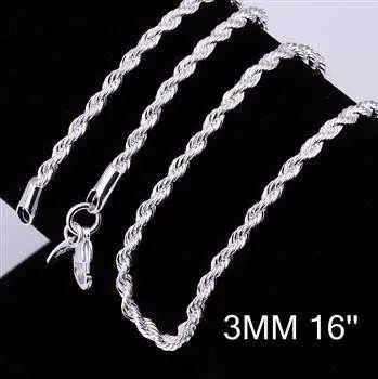 Est Silver Plated Chains 3M Twisted Rope Smtc 14 1