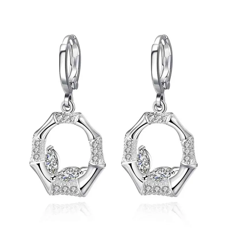 Est Silver Plated Earings Circle Drop Orecchini Jewelry Display 241 2