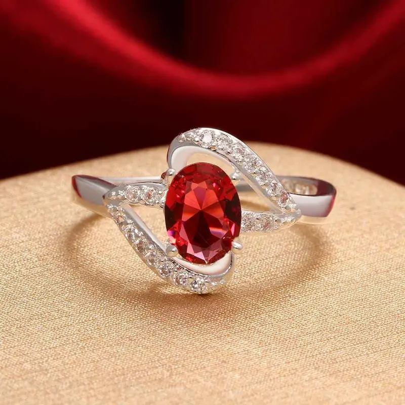 Est Silver Plated Engagement Ring Inlaid Stone Kiss Anel Masculino Wedding Jewelry333 11