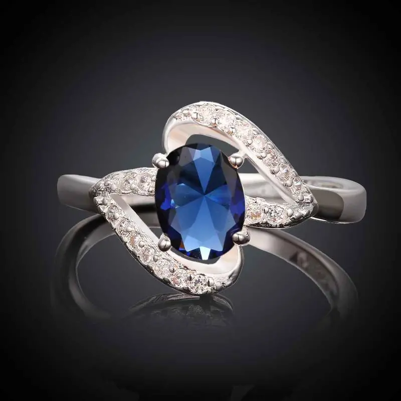Est Silver Plated Engagement Ring Inlaid Stone Kiss Anel Masculino Wedding Jewelry333 6