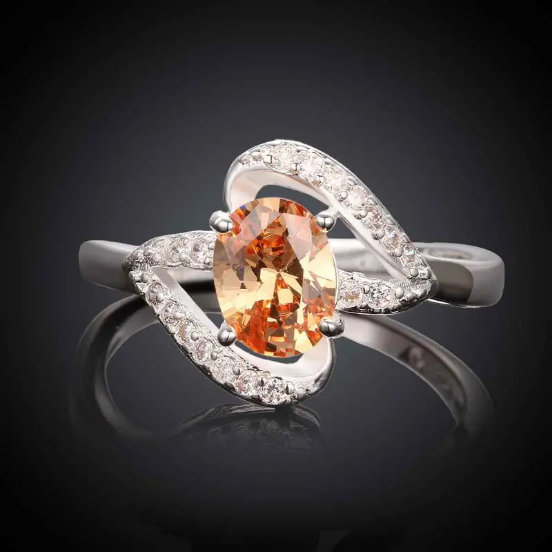 Est Silver Plated Engagement Ring Inlaid Stone Kiss Anel Masculino Wedding Jewelry333 7