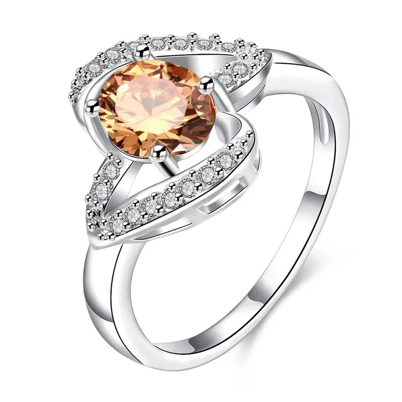 Est Silver Plated Engagement Ring Inlaid Stone Kiss Anel Masculino Wedding Jewelry333 7