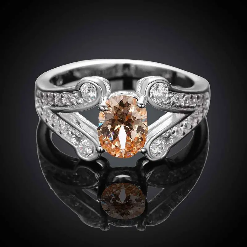 Est Silver Plated Engagement Ring Inlaid Stone Kiss Anel Masculino Wedding Jewelry333 8