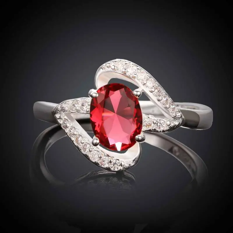 Est Silver Plated Engagement Ring Inlaid Stone Kiss Anel Masculino Wedding Jewelry333 9