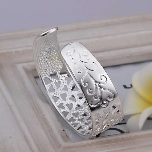 Est Silver Plated Full Small Hearts Men Bracelet Jewerly Accessories Smtb2 1 1