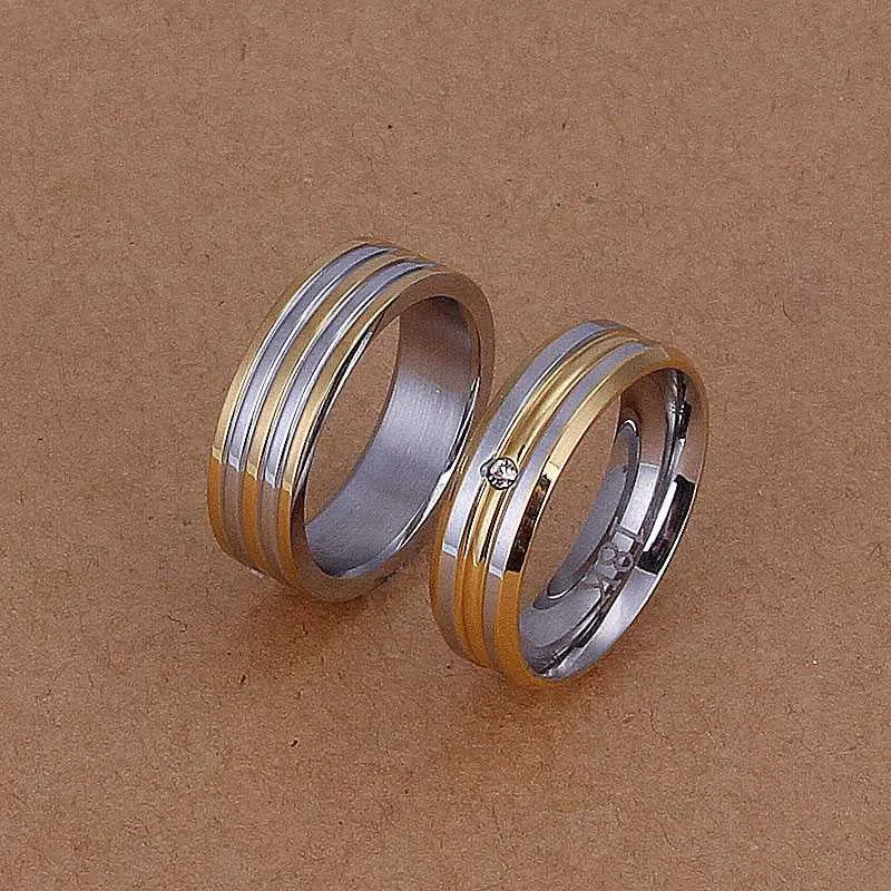 Est Silver Plated Jewelry Sets Gold Stripes Ring Sets Jewellery 88 2