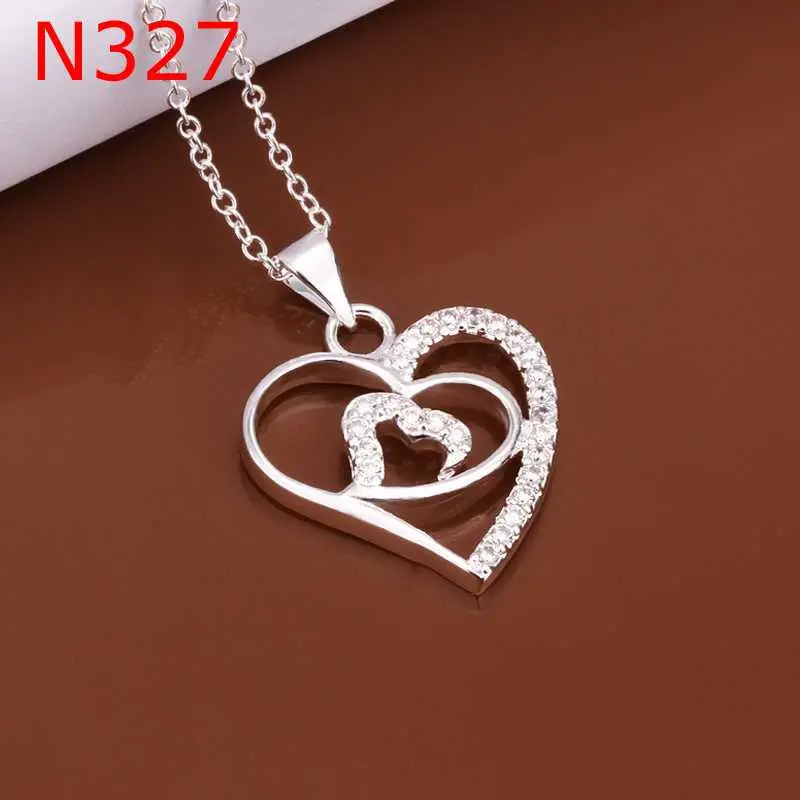 Est Silver Plated Necklaces Inlaid Stone Harf Heart Choker S In Euros163 1