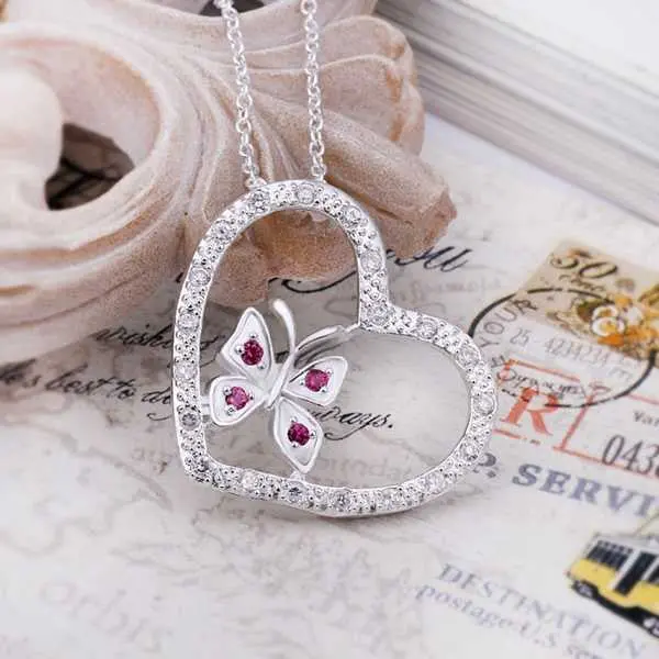 Est Silver Plated Necklaces Inlaid Stone Harf Heart Choker S In Euros163 10