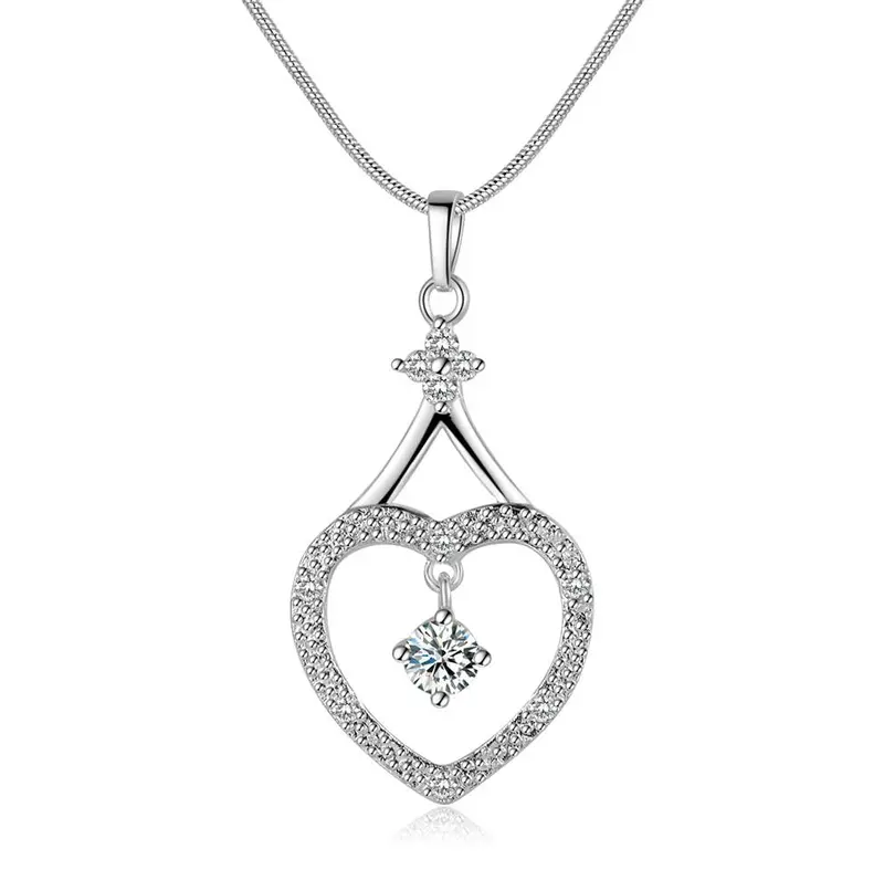 Est Silver Plated Necklaces Inlaid Stone Harf Heart Choker S In Euros163 12