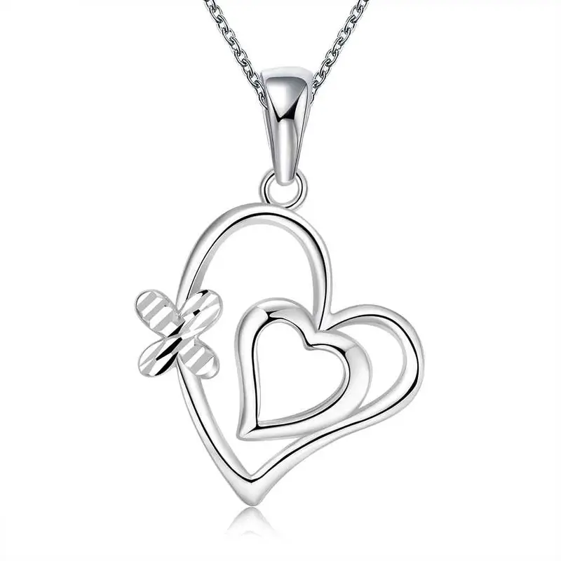 Est Silver Plated Necklaces Inlaid Stone Harf Heart Choker S In Euros163 19