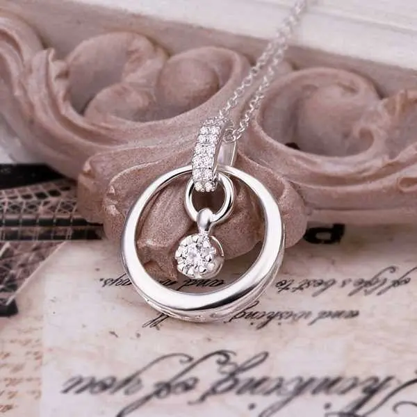 Est Silver Plated Pendant Necklace Circle Round Crystal Tattoo Choker Ruby Jewelry172 1