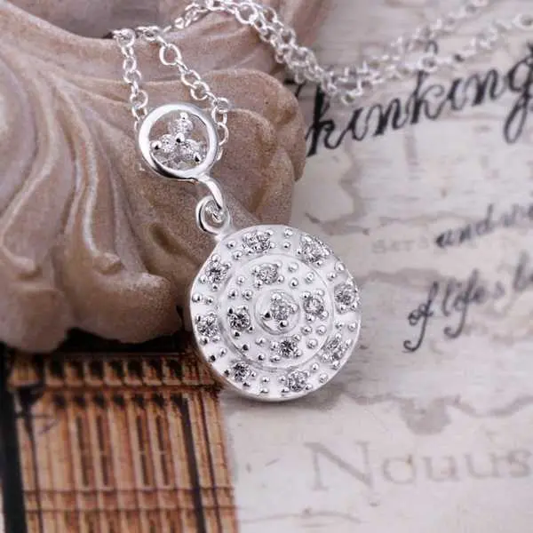 Est Silver Plated Pendant Necklace Circle Round Crystal Tattoo Choker Ruby Jewelry172 5