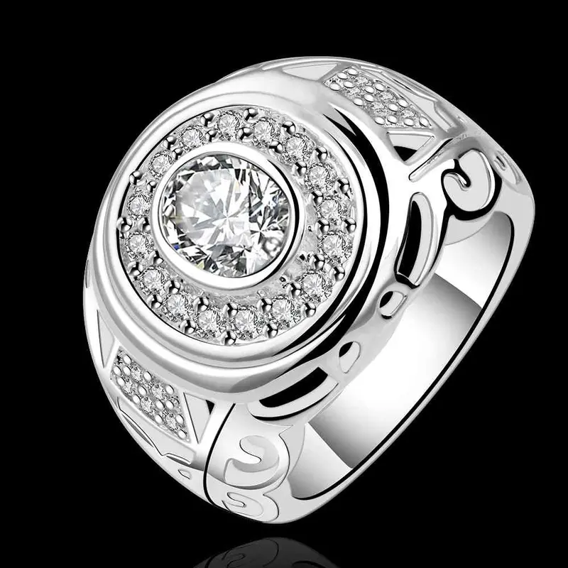 Est Silver Plated Wedding Rings Aim The Moon Anillos Men Jewelry 62 5